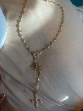 Delicate Gold Cross Lariat Necklace - Women Jewelry